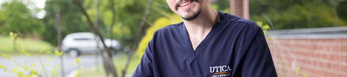 Nursing student studying outside