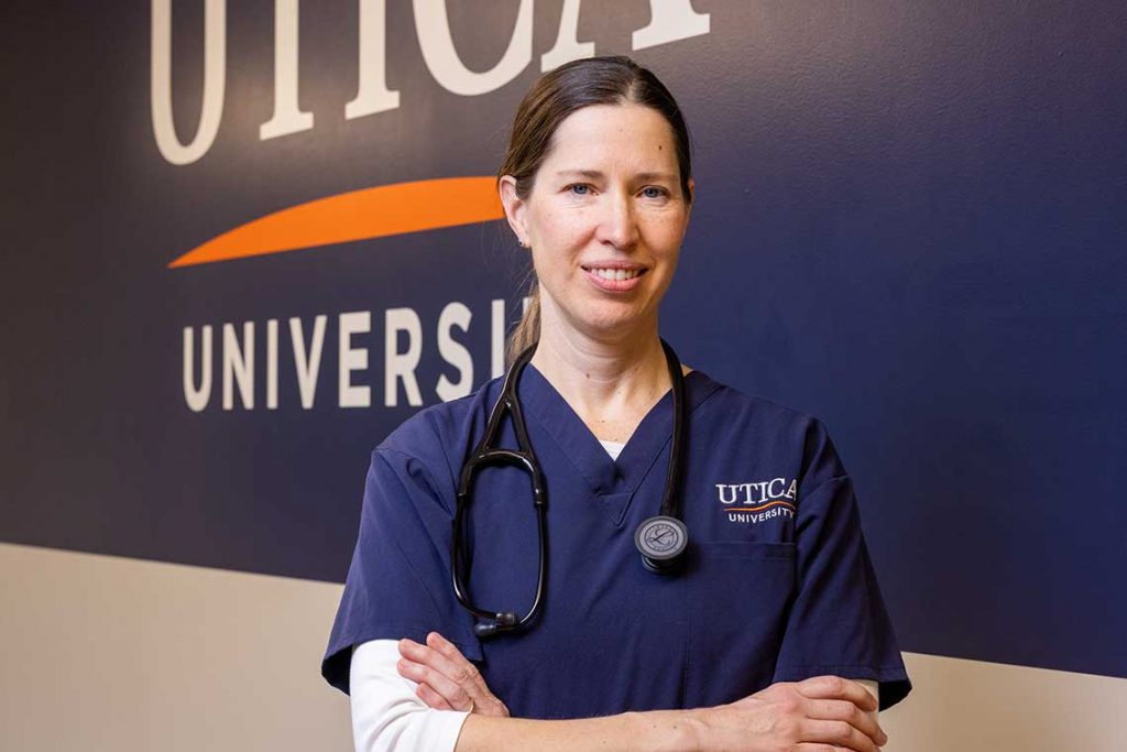 smiling Utica University nursing student