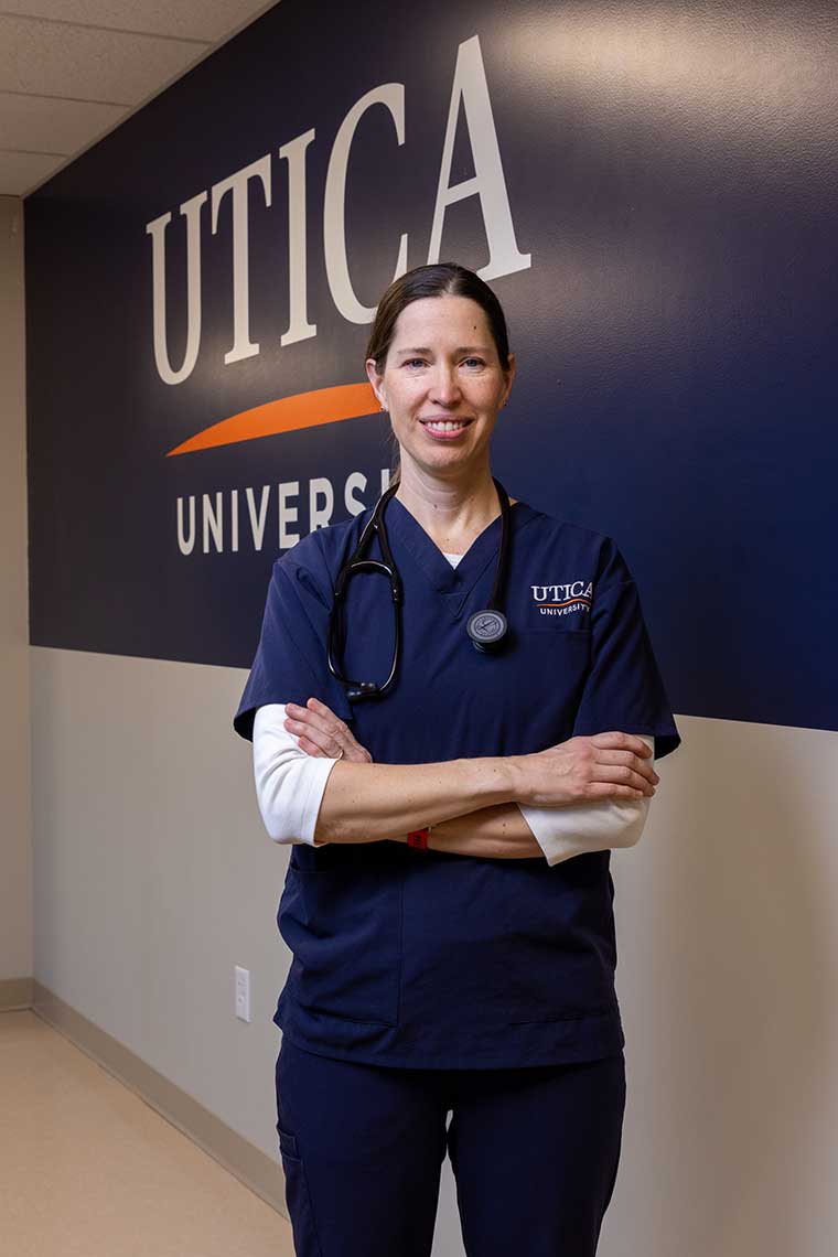 smiling Utica University nursing student