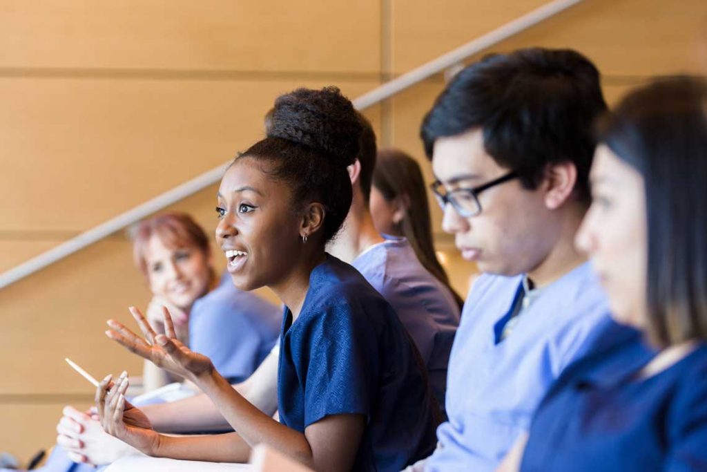 nursing students in classroom