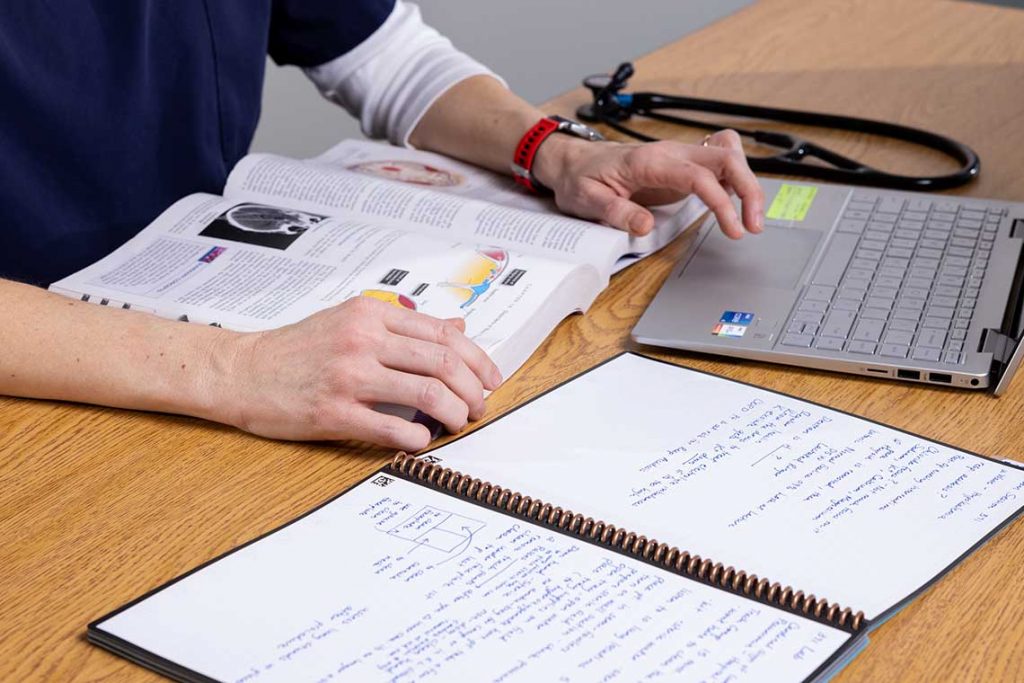 Utica ABSN student studying