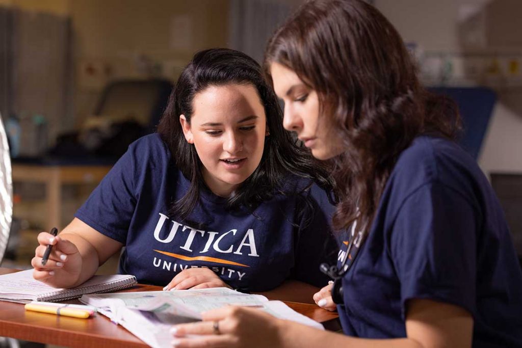 Utica ABSN students studying