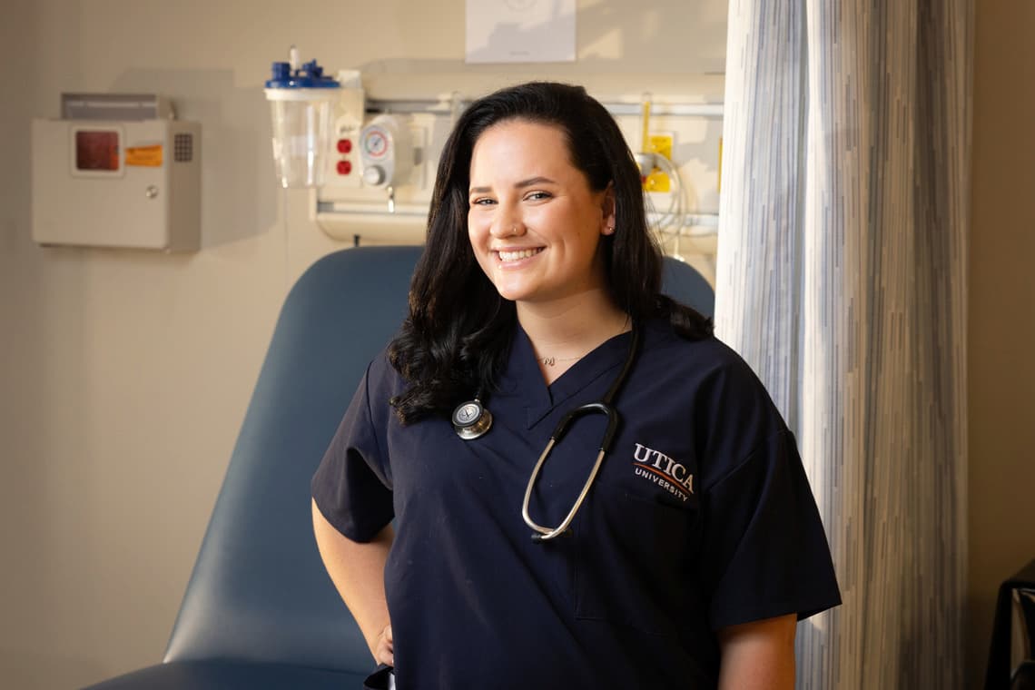 Nursing student posing and smiling